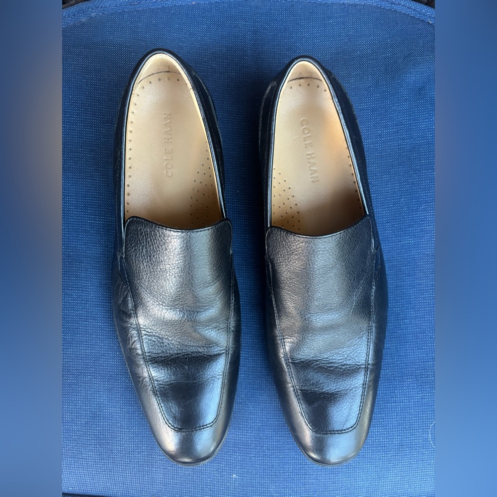 Cole Haan Men's Black Leather Slip-On Loafers